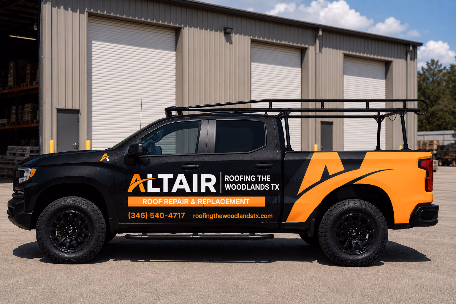 Altair Roofing The Woodlands TX work vehicle